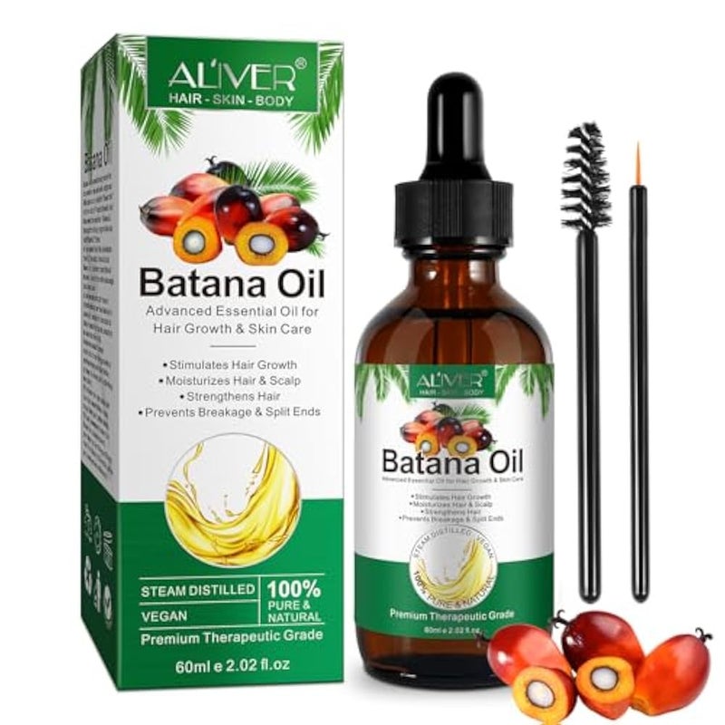 ALIVER Hair Growth Oil - 100% Natural Cold Pressed Batana Oil, Improves Shine, Fights Hair Loss & Repairs Damage - 2.02 Fl Oz - Image 1