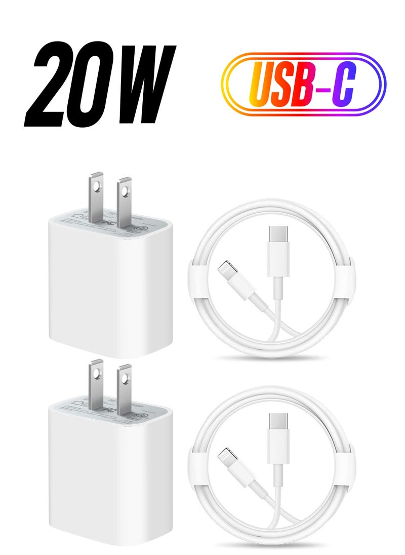Generic - iPhone 14 pro max12 13 14 Fast Charger [Apple MFi Certified]Lightning Cable 20W PD USB C Wall Charger 2-Pack 6FT Fasting Charging Adapter Compatible with iPhone 14 /14 Pro Max/13/13Pro/12/12 Pro/11 - Image 1