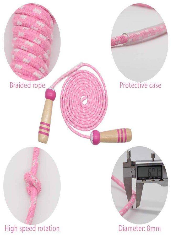 Ace one Jump Rope Kids, 7ft Adjustable Cotton Skipping Rope with Wooden Handle for Boys and Girls Fitness Outdoor Exercise(Pink) - Image 4