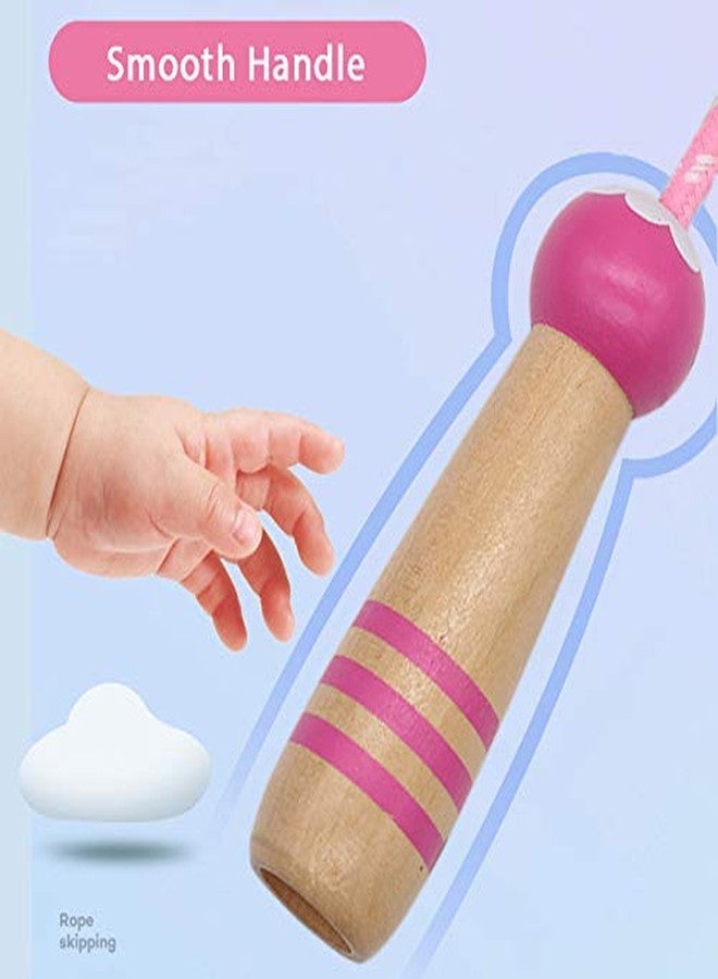 Ace one Jump Rope Kids, 7ft Adjustable Cotton Skipping Rope with Wooden Handle for Boys and Girls Fitness Outdoor Exercise(Pink) - Image 5