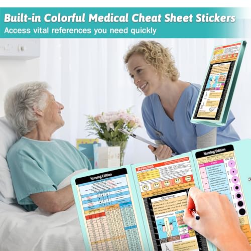 Trustnice Nursing Clipboard Foldable Clipboard Medical: Edition Cheat Sheets Aluminum 3 Layers Foldable Clipboards Nursing Pocket Size Profile Clip Nurse Clipboards Notepad for Nurses Students and Doctors - Image 3