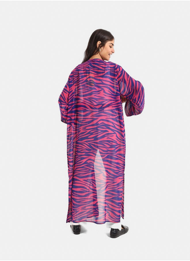 Clue Colored Chiffon Kimono  - Image 3