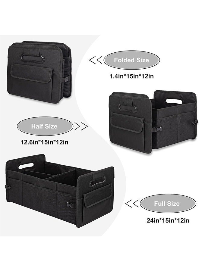 Bukela Car Trunk Organizer Storage for SUV Car Organizers Accessories Adjustable Straps with 8 Pockets Collapsible 66L Oxford Trunk Organizer for Women/Men Black - Image 5