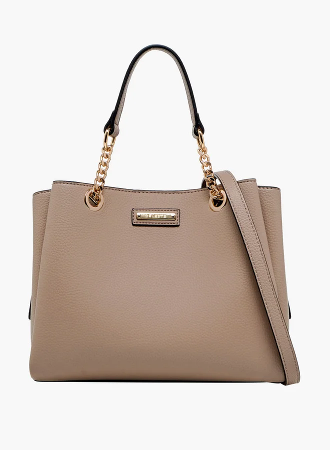 Celeste Solid Tote Bag with Double Handle and Detachable Strap
