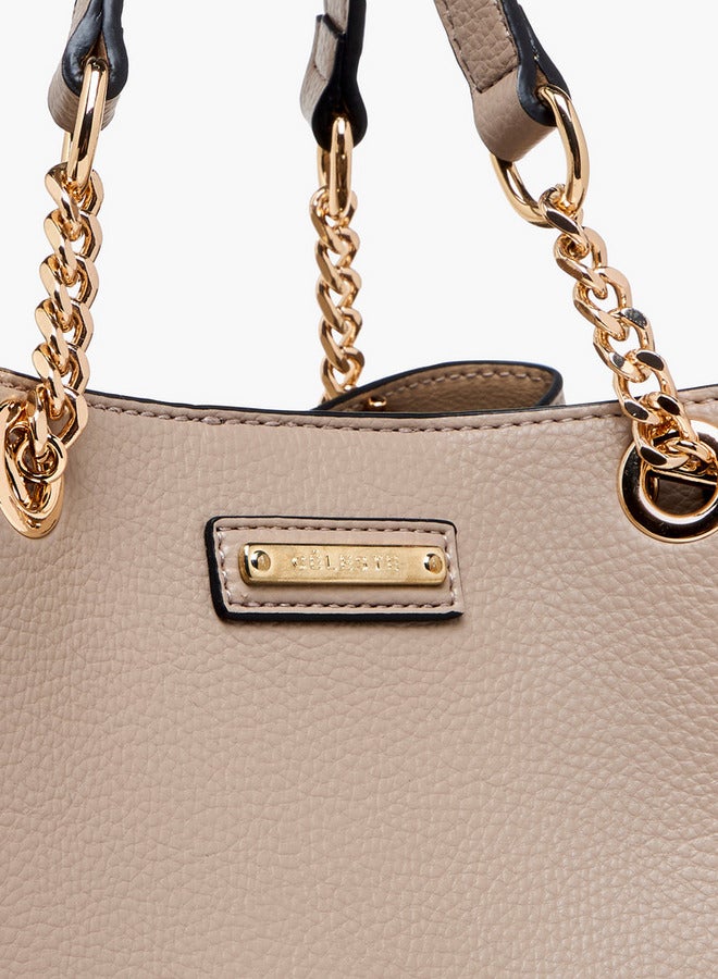 Celeste Solid Tote Bag with Double Handle and Detachable Strap  - Image 5
