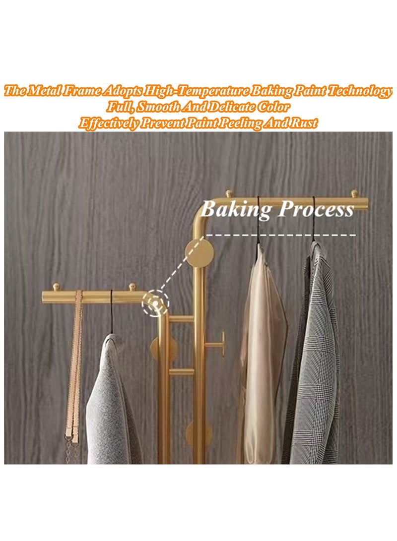 Beauenty Clothes Rack,Durable And Stable Independent Hallstand,Entrance Hanger With Natural Marble Base,Metal Clothes Tree With Hooks Suitable For Hanging Clothes,Hats,And Bags In Modern Households - Image 5