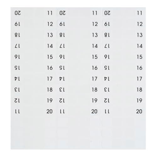Redi-Tag Numbered Tabs, 11-20 Pre-Printed Divider Tabs, Permanent Adhesive Index Labels, 7/16" x 1", 104 Tabs Per Pack, (B31002) - Image 3