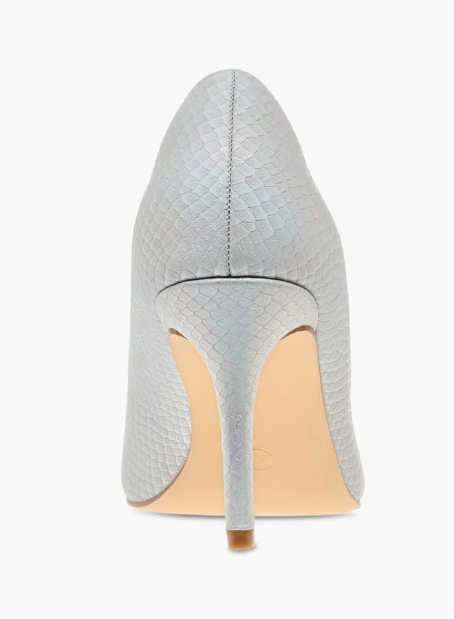 Flora Bella By Shoexpress Women Textured Slip-On Pumps with Stiletto Heels