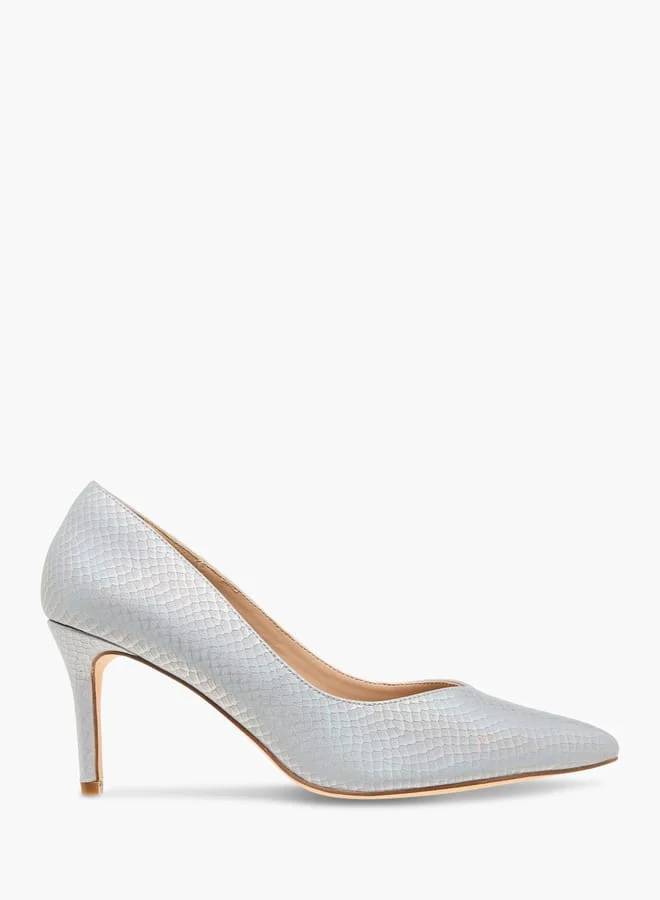 Flora Bella By Shoexpress Women Textured Slip-On Pumps with Stiletto Heels