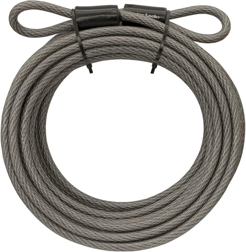 MasterLock Steel Bike Lock Cable, 30 ft. Long x 3/8 in. Diameter Vinyl Coated Cable with Looped Ends, 70DCC - Image 1