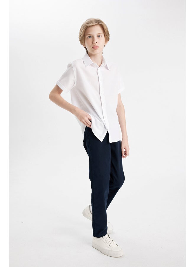 DeFacto Boy Regular Fit Polo Neck Woven Short Sleeve Shirt  - Image 5