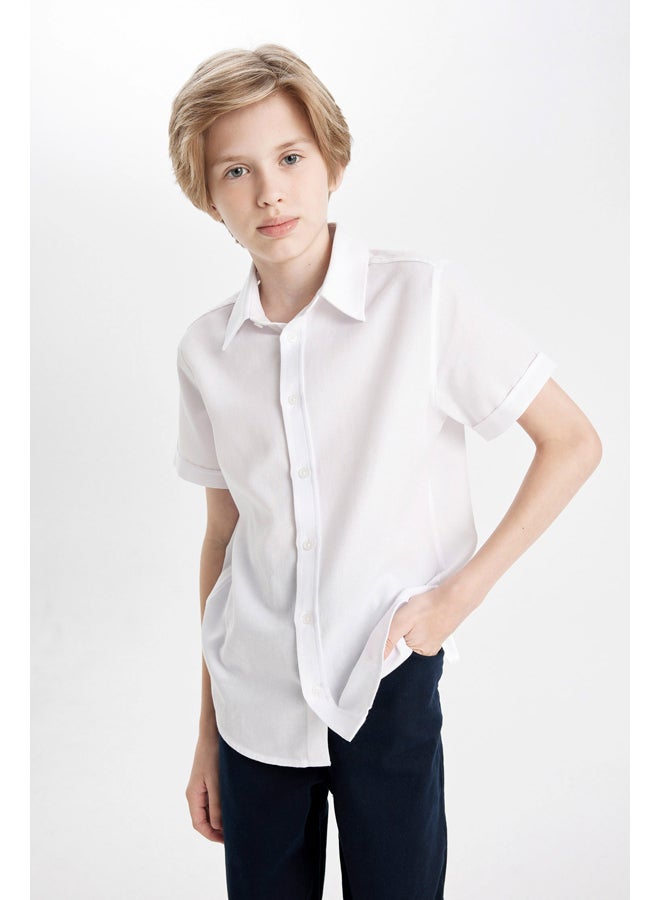 DeFacto Boy Regular Fit Polo Neck Woven Short Sleeve Shirt  - Image 1