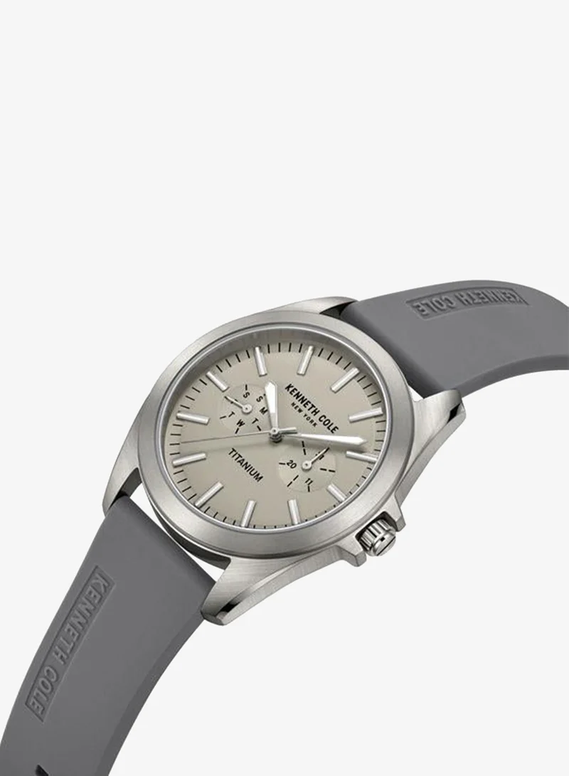 Kenneth Cole New York Grey Dial Grey Silicone Strap Analog Watch for Men 42mm