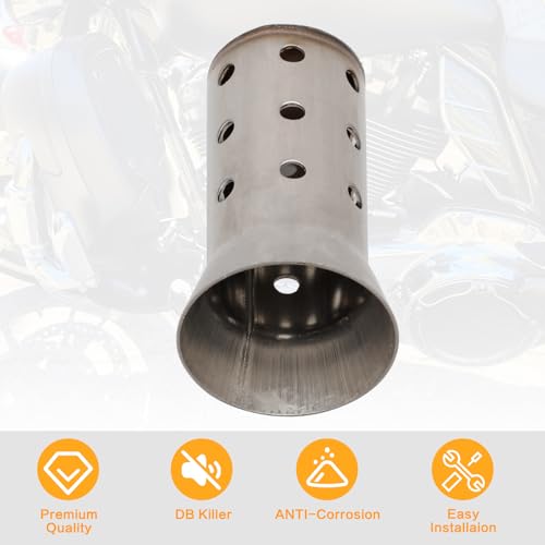 VG Motorcycle Universal DB killer 51mm 2", Removable Exhaust Baffle Slip-On Mufflers Reduces Exhaust Noise While Maintaining Engine Performance Fit Harley and Most Aftermarket Pipes (Style B) - Image 2