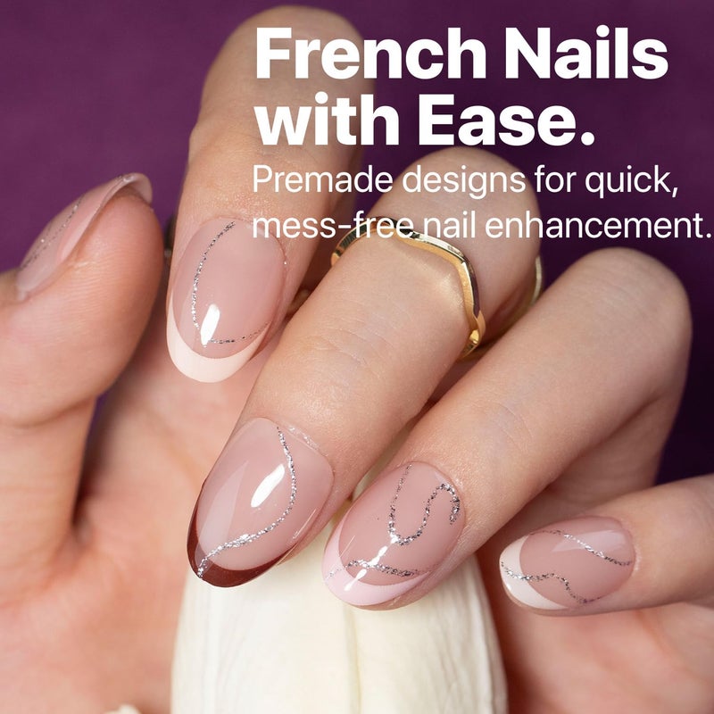 SXC Cosmetics French Tip Press On Nails - Skin Tone Nude and Color Series, XS Almond X-Pro Tips Starter Kit ST118KIT - Image 2
