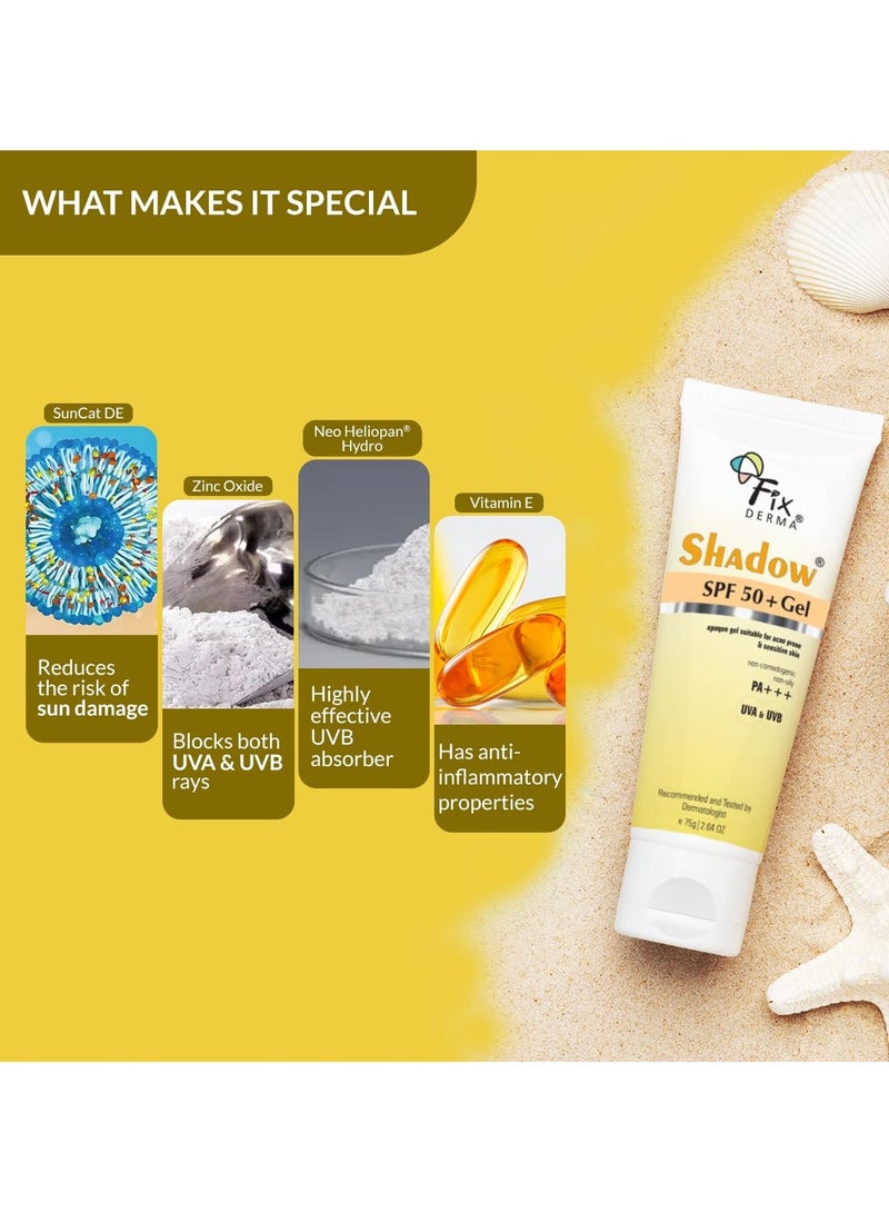 فيكسديرما واقي الشمس Shadow Sunscreen Gel Broad Spectrum لحماية UVA&UVB | واقي من الشمس للنساء والرجال - 75 جم - Image 5