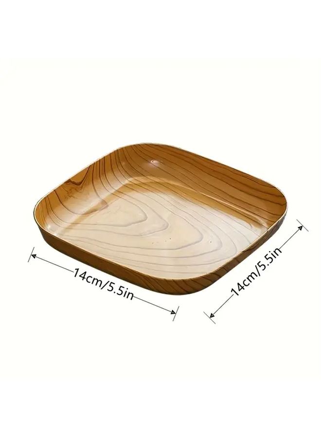 2Pcs Bone Throwing Dish Reusable Imitation Wood Plastic Tray for Sushi Appetizers Desserts - Image 3