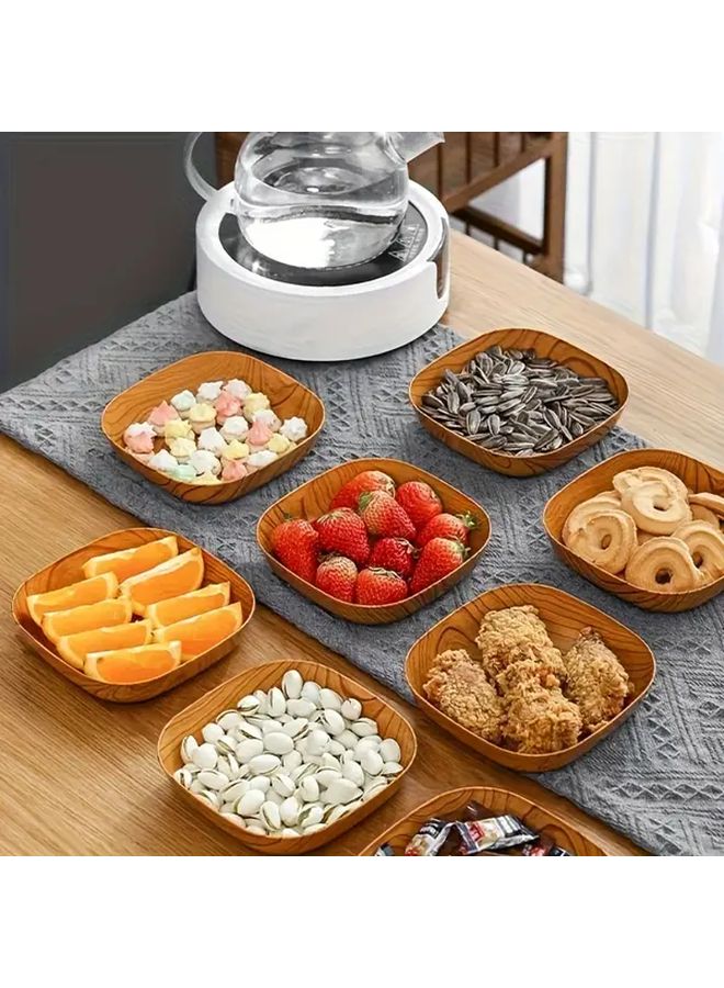 2Pcs Bone Throwing Dish Reusable Imitation Wood Plastic Tray for Sushi Appetizers Desserts - Image 4