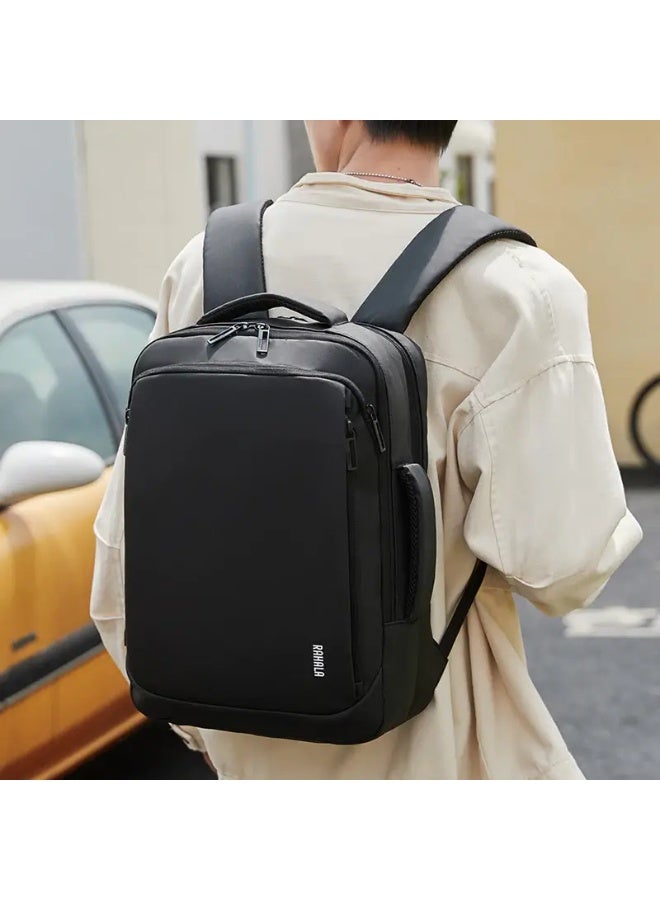 RAHALA Business Travel Laptop Anti-Theft Durable Computer Bag With USB Charging Port Waterproof College School Backpack For Men & Women Fits 15.6 Inch Notebook Black - Image 2