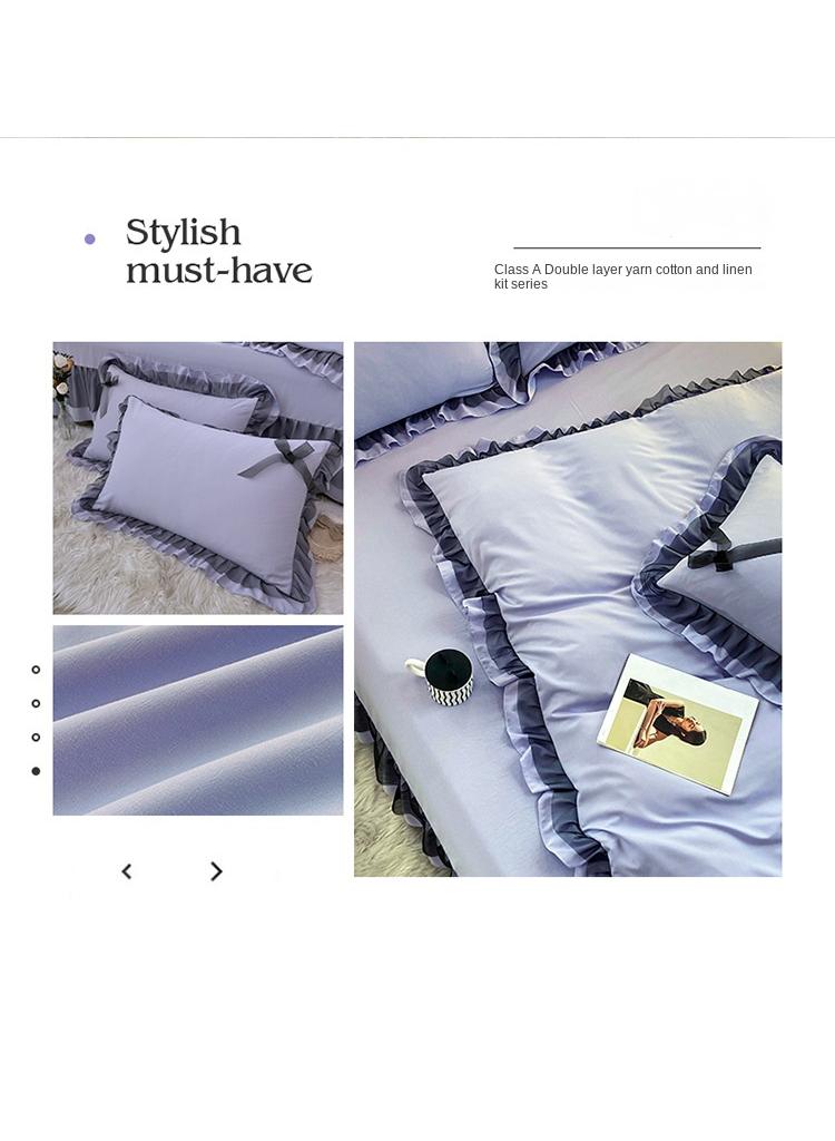 General Simple Solid Color Washable Bed Sheet And Duvet Cover Set  - Image 2