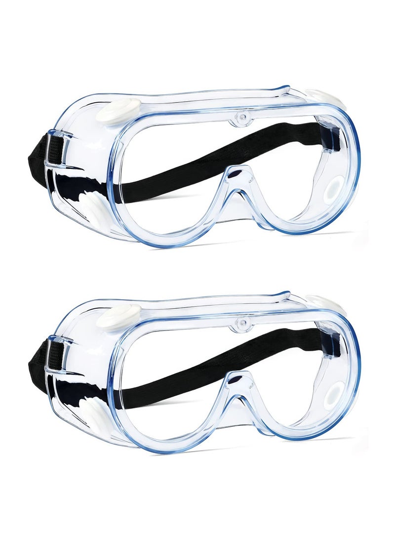 SYOSI 2 Pcs Safety Goggles Protective Lab Eye Protection Stylish Round UV400 Transparent Blue Light for Men Womens  - Image 1