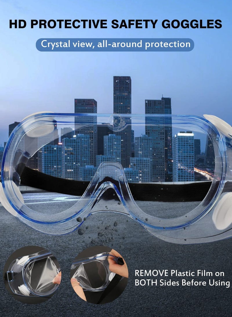 SYOSI 2 Pcs Safety Goggles Protective Lab Eye Protection Stylish Round UV400 Transparent Blue Light for Men Womens  - Image 5