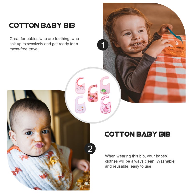 10 Pcs Newborn Saliva Bibs Cartoon Infant Burp Cloth Water-Absorbent Drool Towels - Image 4