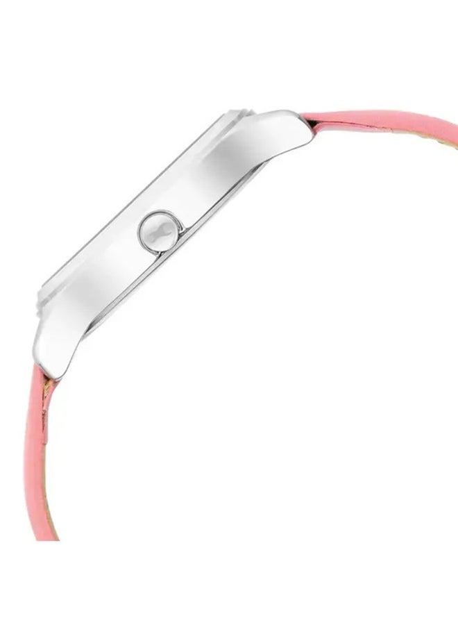 Fastrack Stunners Quartz Analog Watch for Girls With Pink Dial Leather Strap - Image 4
