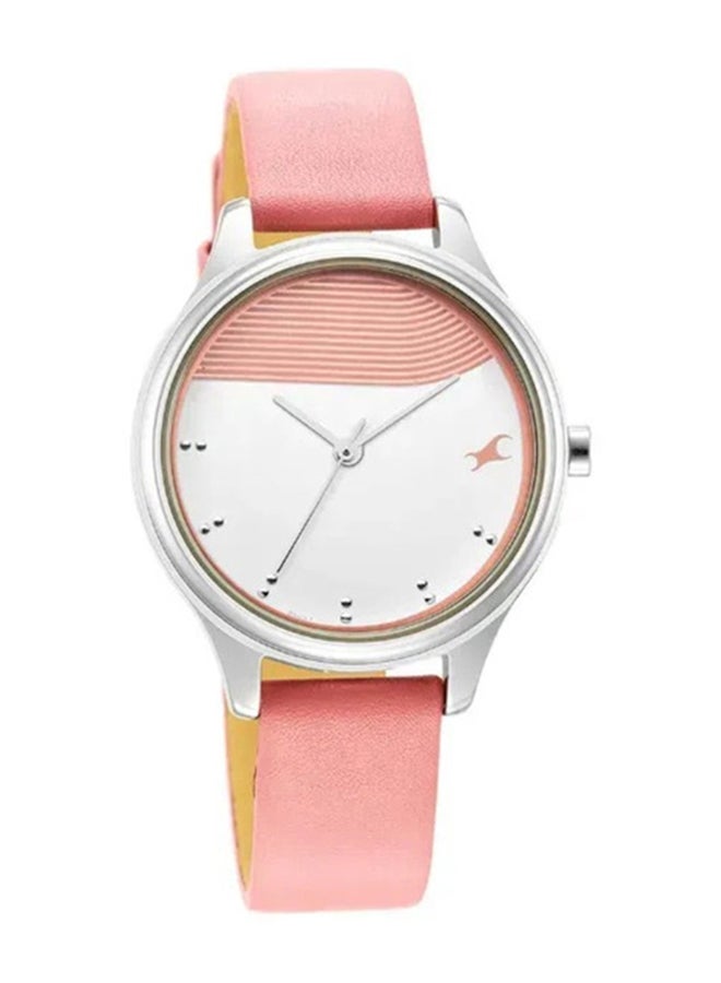 Fastrack Stunners Quartz Analog Watch for Girls With Pink Dial Leather Strap - Image 2