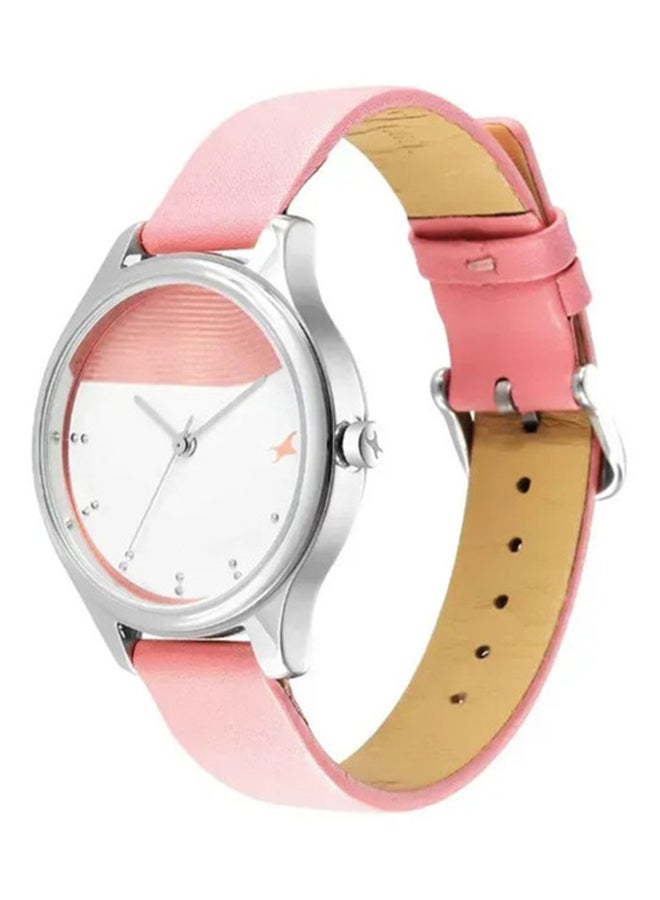Fastrack Stunners Quartz Analog Watch for Girls With Pink Dial Leather Strap - Image 3
