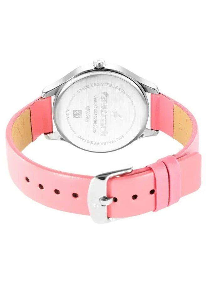 Fastrack Stunners Quartz Analog Watch for Girls With Pink Dial Leather Strap - Image 5