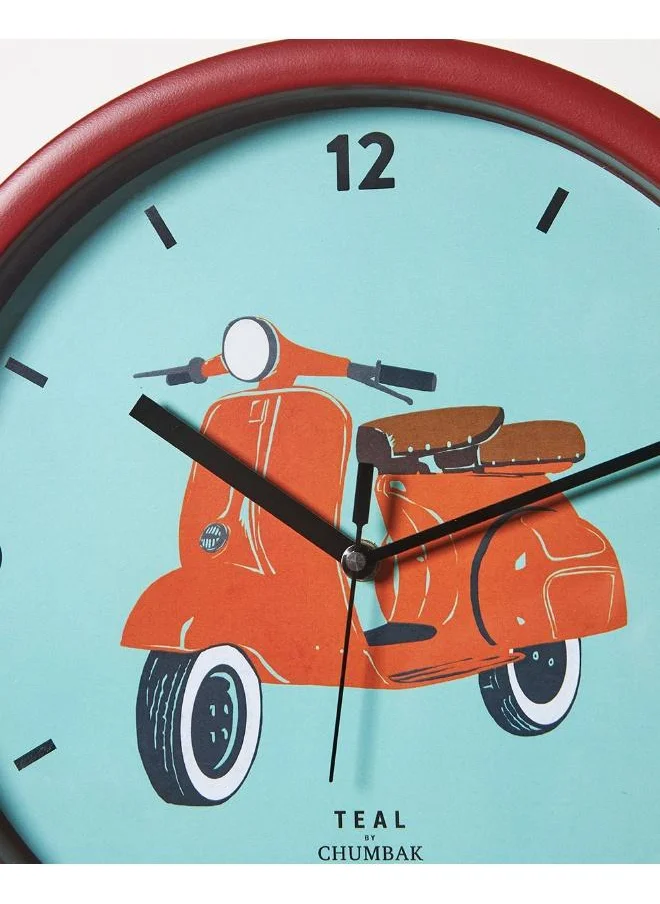 Chumbak Peacock Pride Wall Clock, 11"