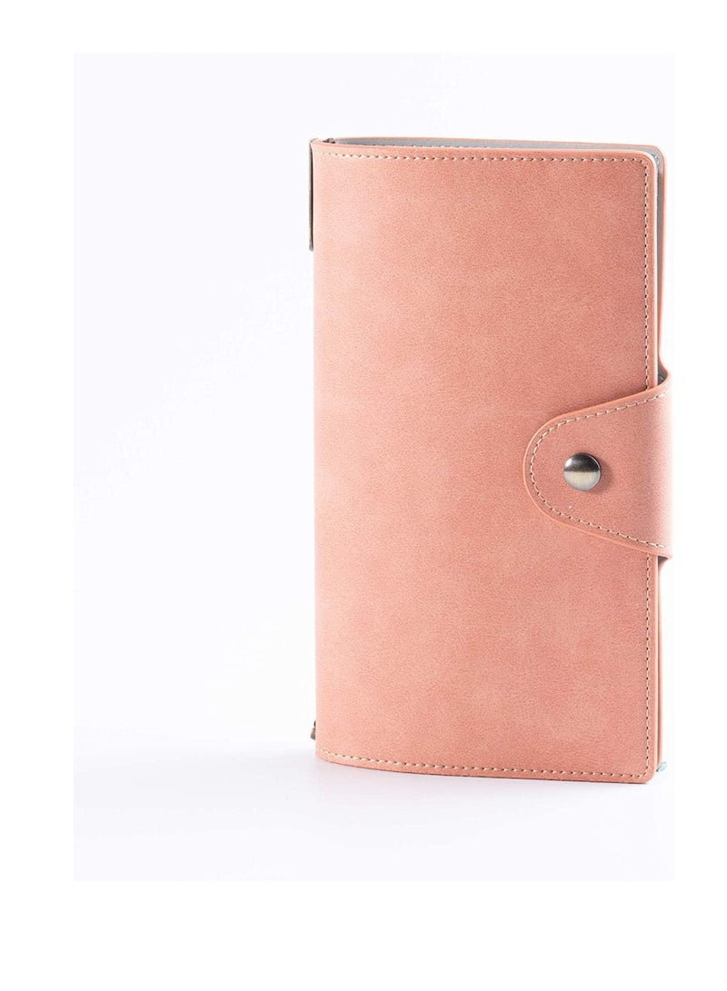 Leather Journal Notebooks, Soft Cover Notebook, Classic Spiral Bound Notepad Refillable Diary Sketchbook, with Lined Pages, Blank Pages, Writing Composition Notebooks Journal for Women, Men Pink - Image 1