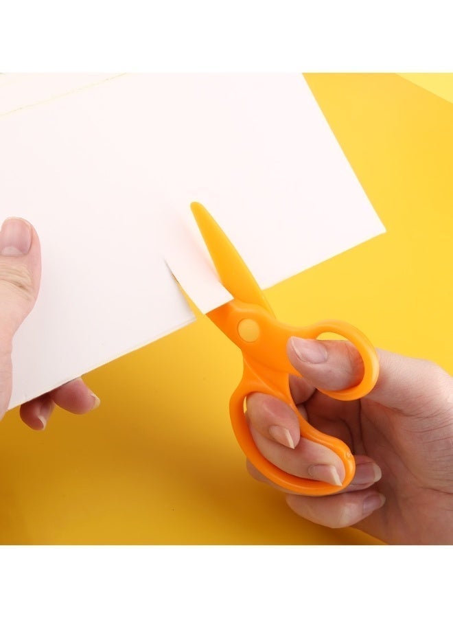 Children Safety Scissors Set Preschool Training Scissors Art Craft Child-Safe Scissor Gifts for Children, Orange - Image 3