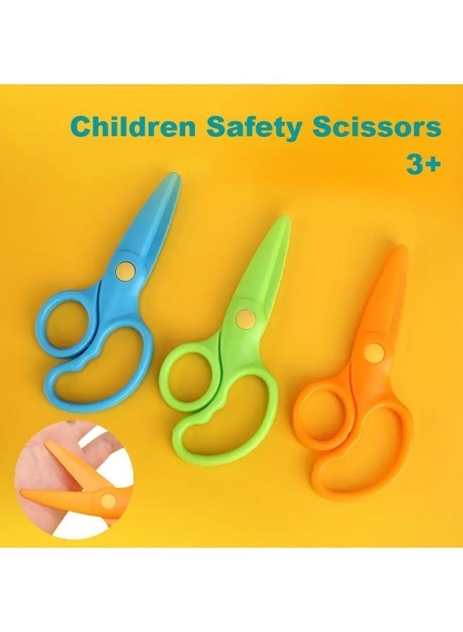 Children Safety Scissors Set Preschool Training Scissors Art Craft Child-Safe Scissor Gifts for Children, Orange - Image 2