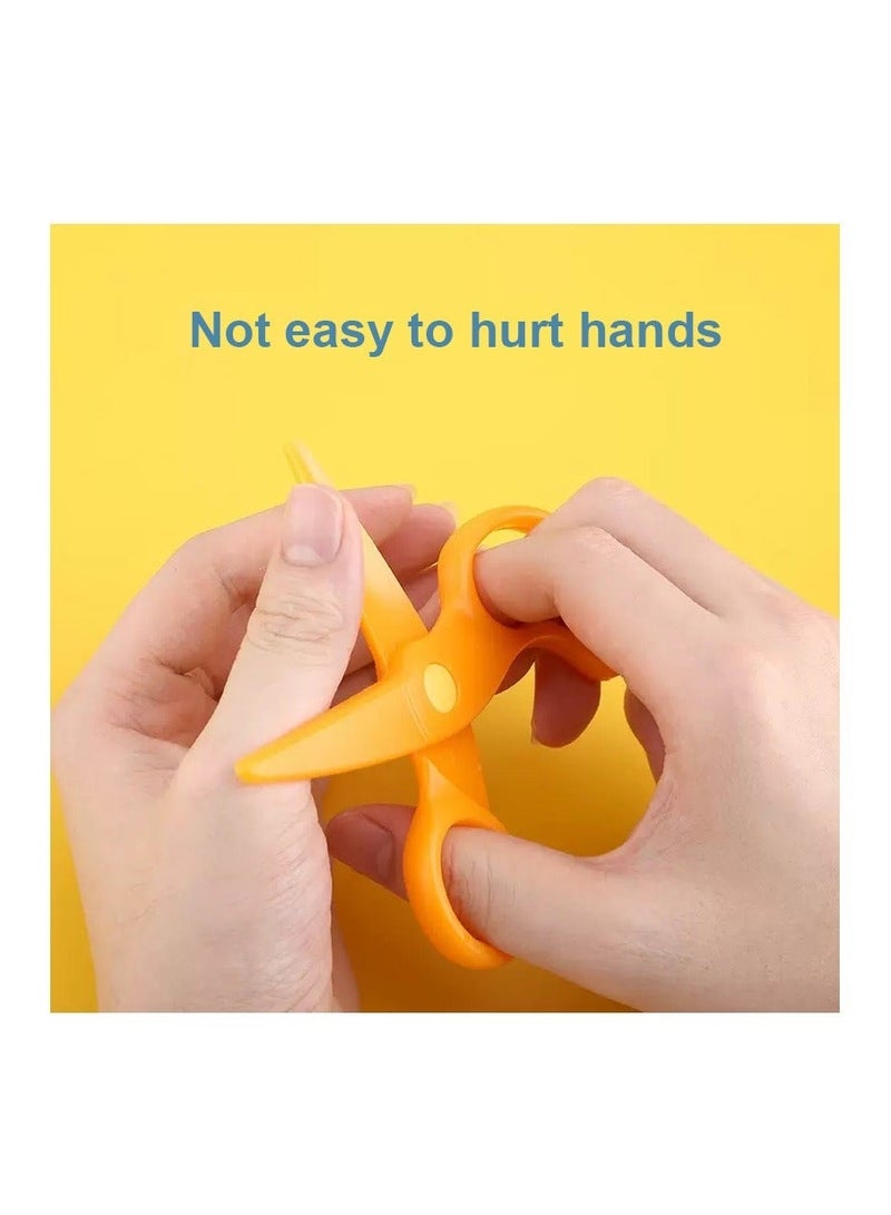 Children Safety Scissors Set Preschool Training Scissors Art Craft Child-Safe Scissor Gifts for Children, Orange - Image 4