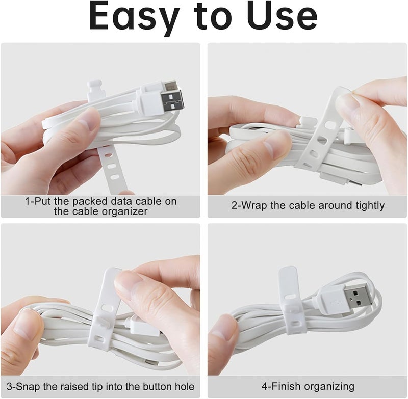 GadgetBite Data Cable Organizer Box for Wire Management,Transparent Box with 8 Compartment and 10 Cable Ties, Storage Organiser for Office & Home,Cable Management Solution - Image 3