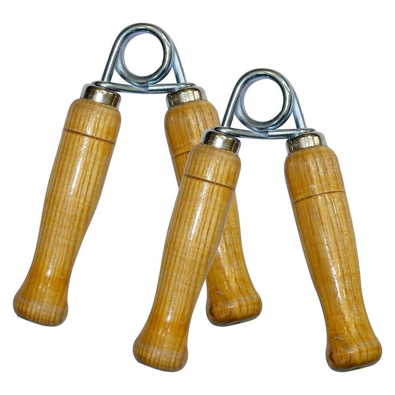 Korbax Wood Hand Grip Hand Grip Strenthener, Wooden Hand Gripper, Hand Grip Exerciser, Hand Gripper for Men and Women Set, Pack of 2 - Image 1