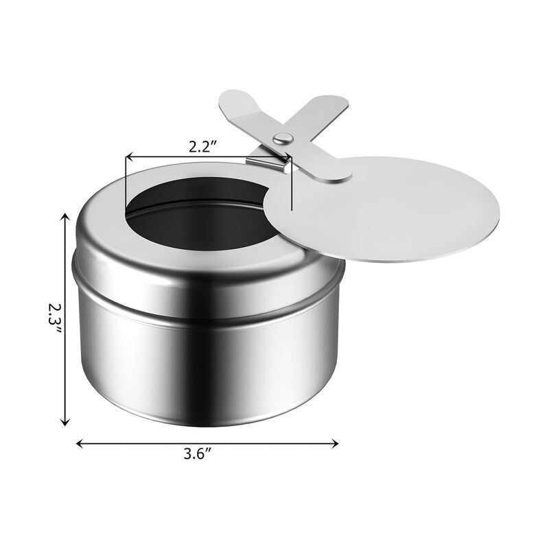 ٨ قطع من حوامل وقود التسخين، حوامل وقود من الفولاذ المقاوم للصدأ مع غطاء أمان، حامل وقود معلب لتسخين أطباق التسخين، صندوق وقود معلب لتسخين أطباق التسخين في حفلات الشواء والبوفيه - Image 2