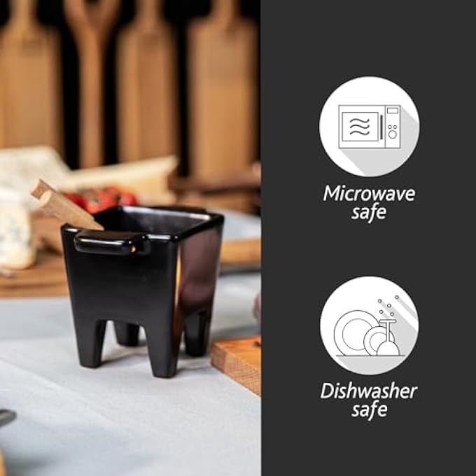 BOSKA Fondue Set Nero  Tapas Mini Fondue Set On Tea Light  300 Ml Volume For 175 Gr Melted Cheese  Inc Fondue Forks  Microwave And Dishwasher Safe - Image 4
