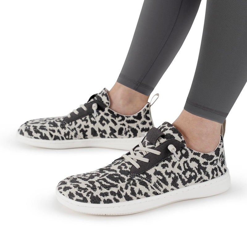 Pulltop Women Barefoot Wide Toe Box Shoes - Minimalist Barefoot Shoes with | Zero Drop Sole | Dress Slip-ons for Walking Cheetah Grey Size 9 Wide - Image 4
