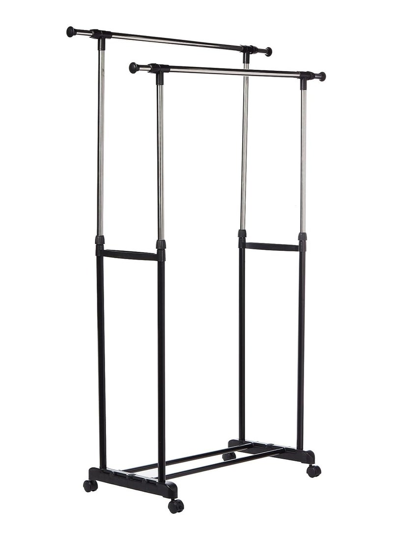 Premium Double Extendable Garment Rack Drying Rack - Sturdy, Adjustable, Versatile, Space-Saving, Heavy-Duty, and Stylish Laundry Organizer
