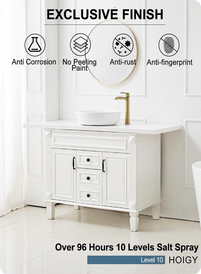 HOIGY Vessel Sink Faucet, Tall Brass Waterfall Bathroom Faucet 1 Handle Gold Faucets for Bathroom Vanity 1 Hole with Pop-Up Drain & Supply Hoses - Image 3