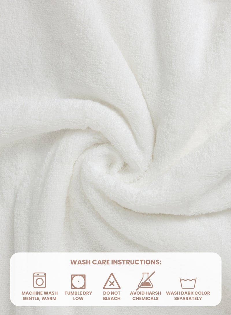 REZLAN UAE REZLAN 2-Piece Luxury Bath Towel Set - 100% Premium Cotton (70x144 cm / 27x57 inches) - WHITE  - Image 3