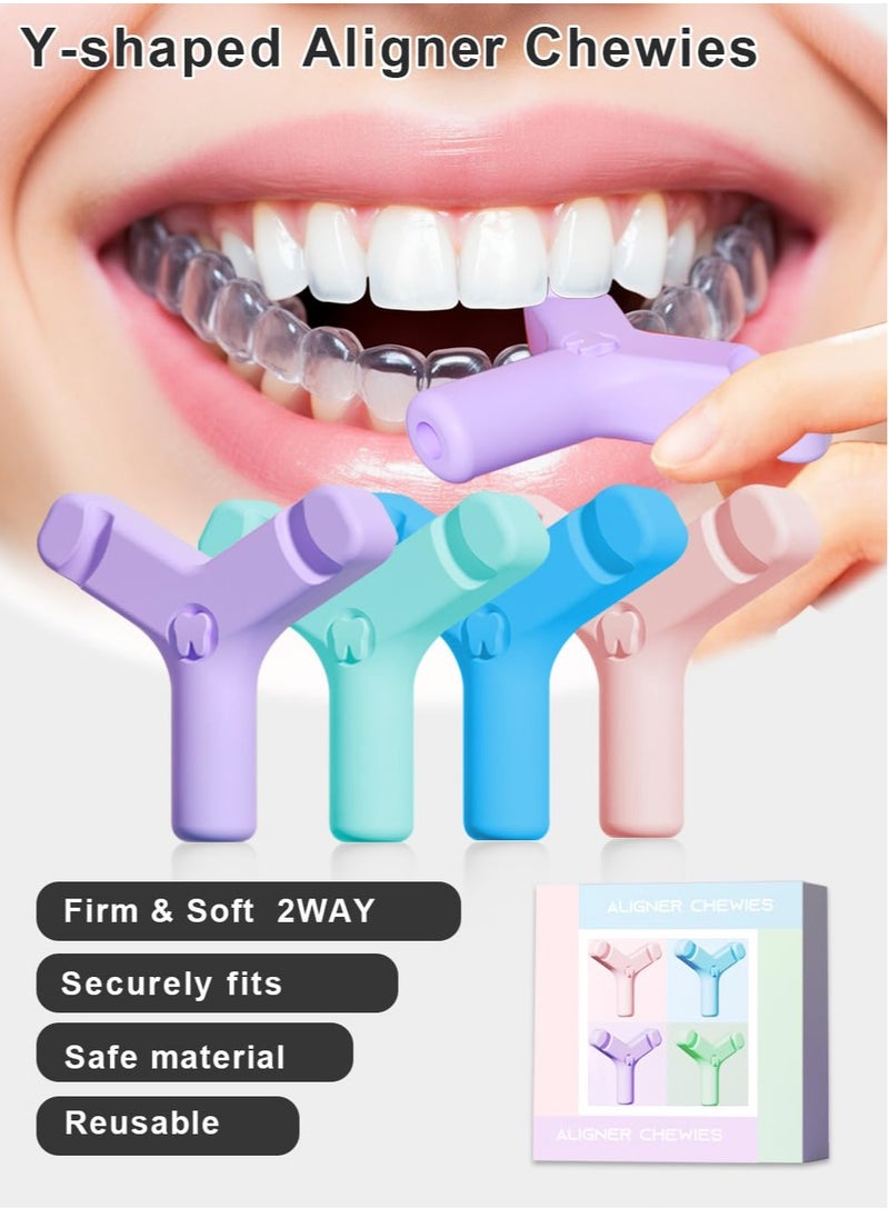 SYOSI Aligner Accessories, Y-Shaped Firm & Soft 2-Way, 4 Color Set for Comfort & Adjustment  - Image 2