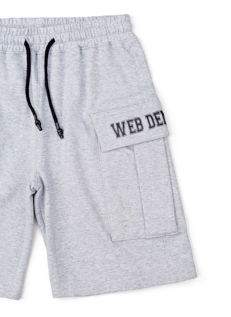 Web Denim Web Denim 100% Cotton Fleece Regular Fit Teens Knit Shorts Stylish, Comfortable Bottoms For Boys  - Image 3