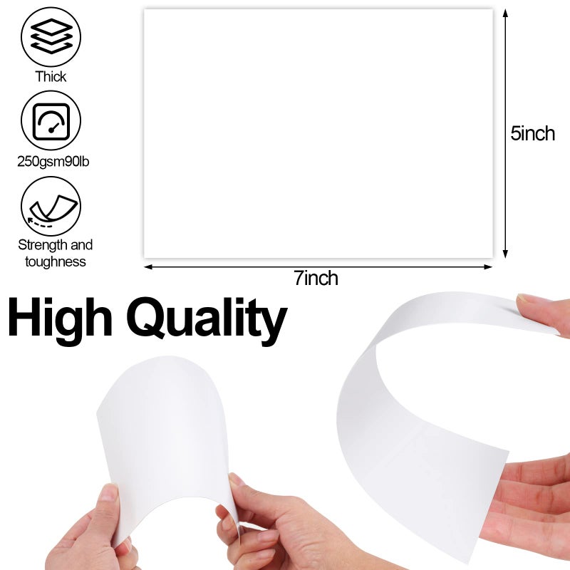 Utron 56 Pack 5x7 White Blank Cardstock Paper, 250GSM Thick, 90 lb, Printable on Both Sides - Image 2