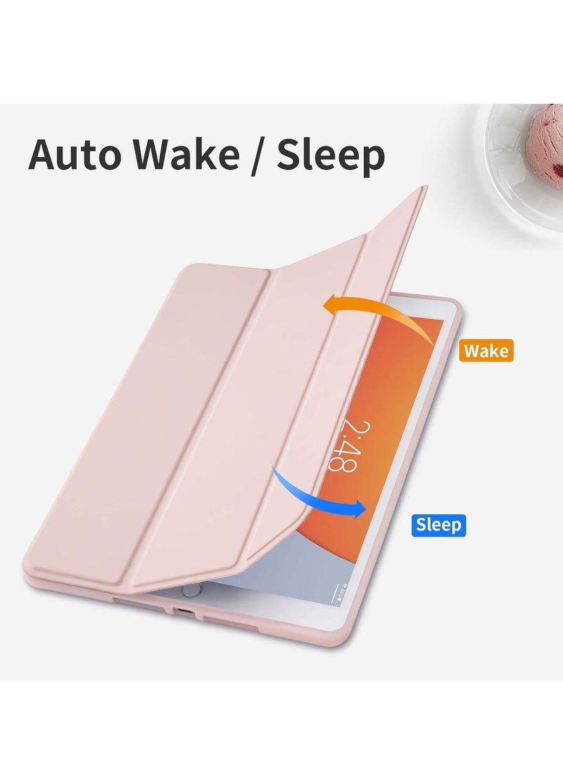 Raxoom iPad 9th/8th/7th Generation Case (2021/2020/2019) - iPad 10.2-Inch Case with Pencil Holder, Slim Soft TPU Back Smart Magnetic Stand (Light Pink) - Image 4
