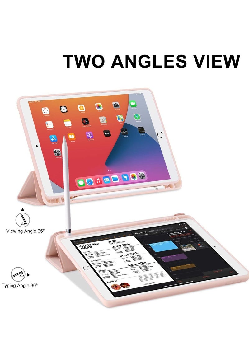 Raxoom iPad 9th/8th/7th Generation Case (2021/2020/2019) - iPad 10.2-Inch Case with Pencil Holder, Slim Soft TPU Back Smart Magnetic Stand (Light Pink) - Image 5