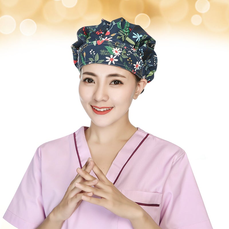 1PC Delicate Printing Sweat Absorbing Cotton Working Hat Protector for Kitchen Cleaning Operating Room (Orchid) - Image 3